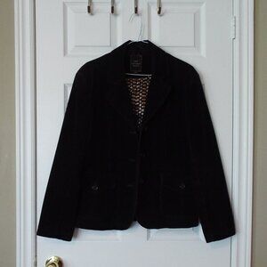 Lady Hathaway Woman's Velvet Jacket ~ Chocolate Brown ~ Size Large (L) ~ EUC ~